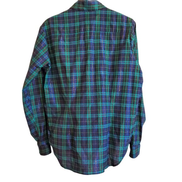 Hobby Horse Show Shirt Blue Green Gold Red Metallic Threading Large - Picture 2 of 16